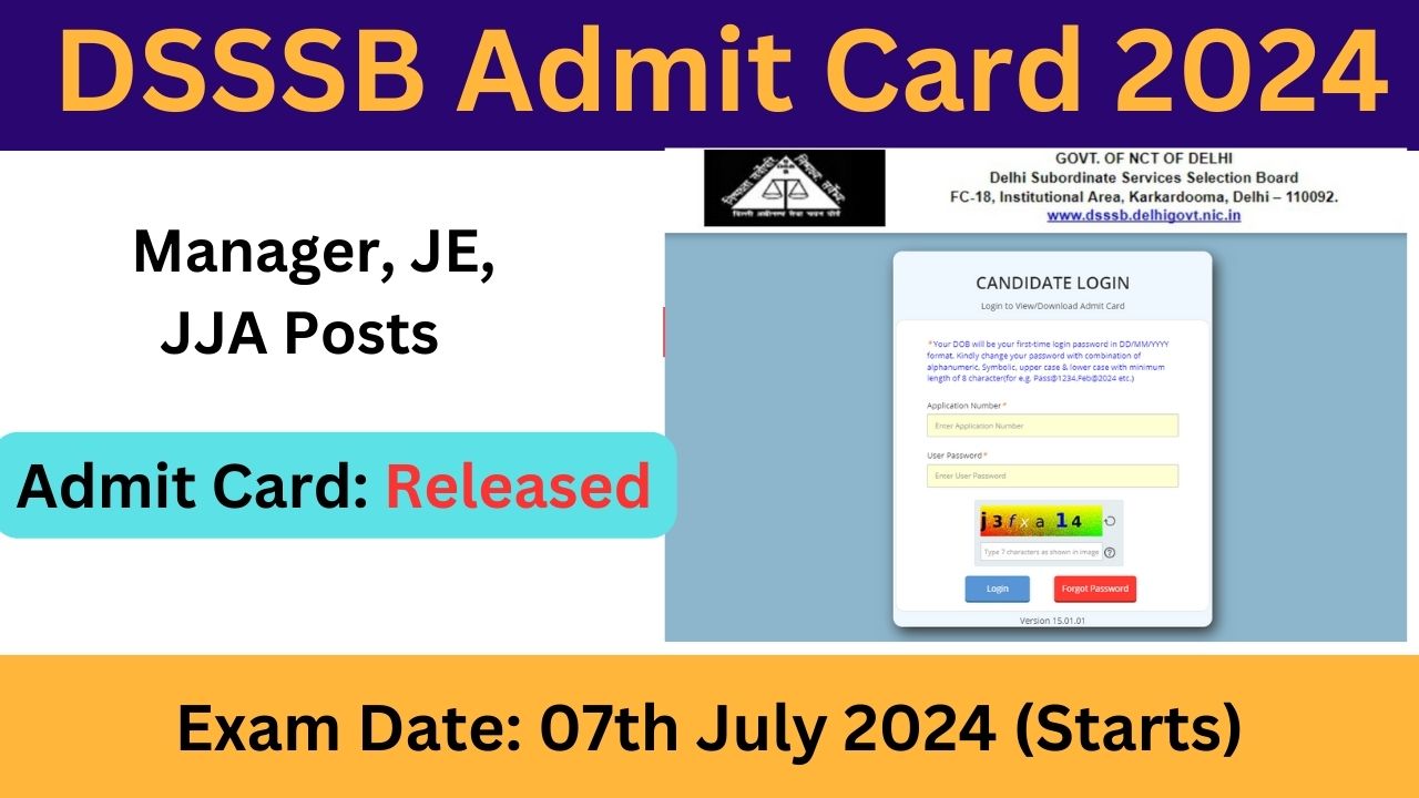 dsssb admit card 2024, DSSSB Admit Card download