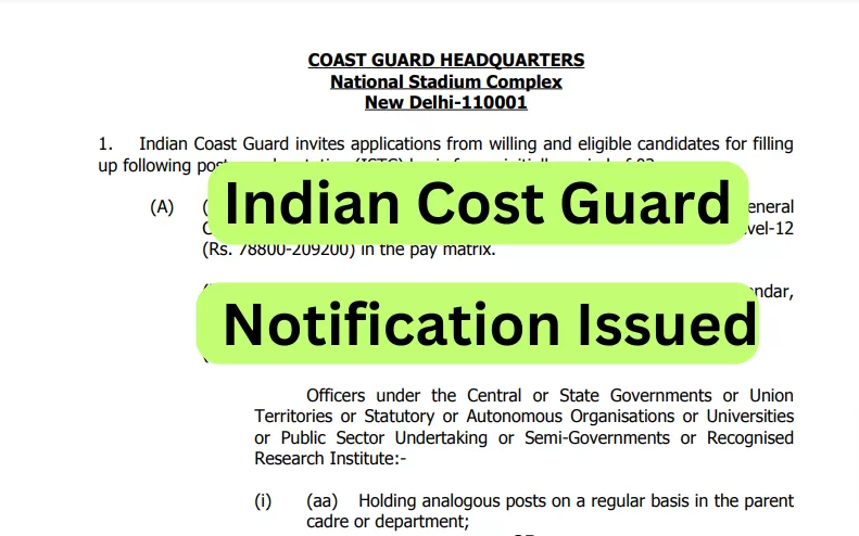 Indian Coast Guard Recruitment 2024