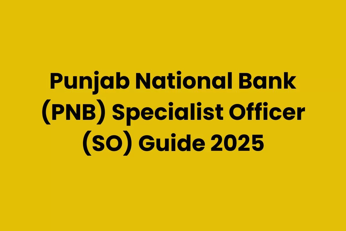 PNB Specialist Officer SO