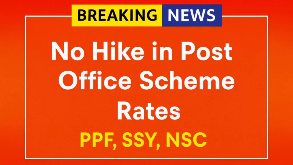 Post Office Interest Rates Oct–Dec 2025: PPF, SSY, NSC Unchanged